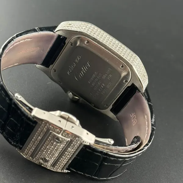 Cartier Santos size M  Full diamond after setting หลุดจำนำ รูปที่ 4