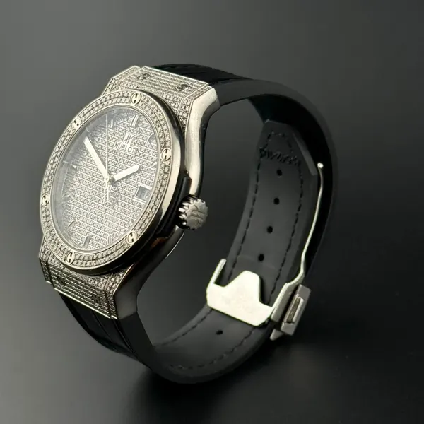 Hublot Classic Fusion Automatic Titanium  Diamonds after setting หลุดจำนำ รูปที่ 6